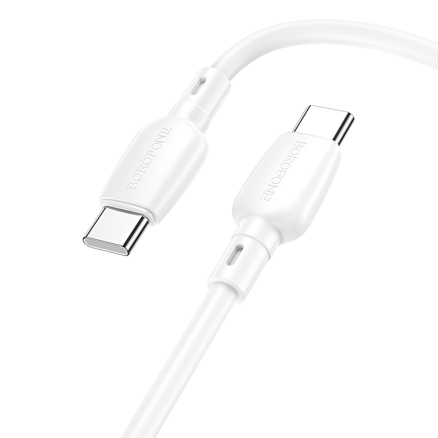 Câble de données et de charge USB-C - USB-C Borofone BX93, 60W, 1m, blanc 