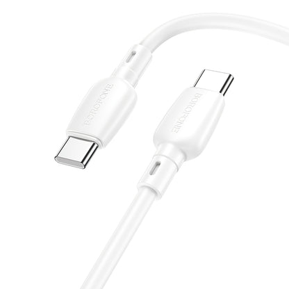 Câble de données et de charge USB-C - USB-C Borofone BX93, 60W, 1m, blanc 