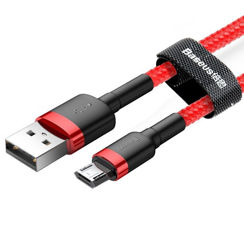 Câble de données et de chargement USB-A - microUSB Baseus Cafule, 18W, 1m, Rouge CAMKLF-B09