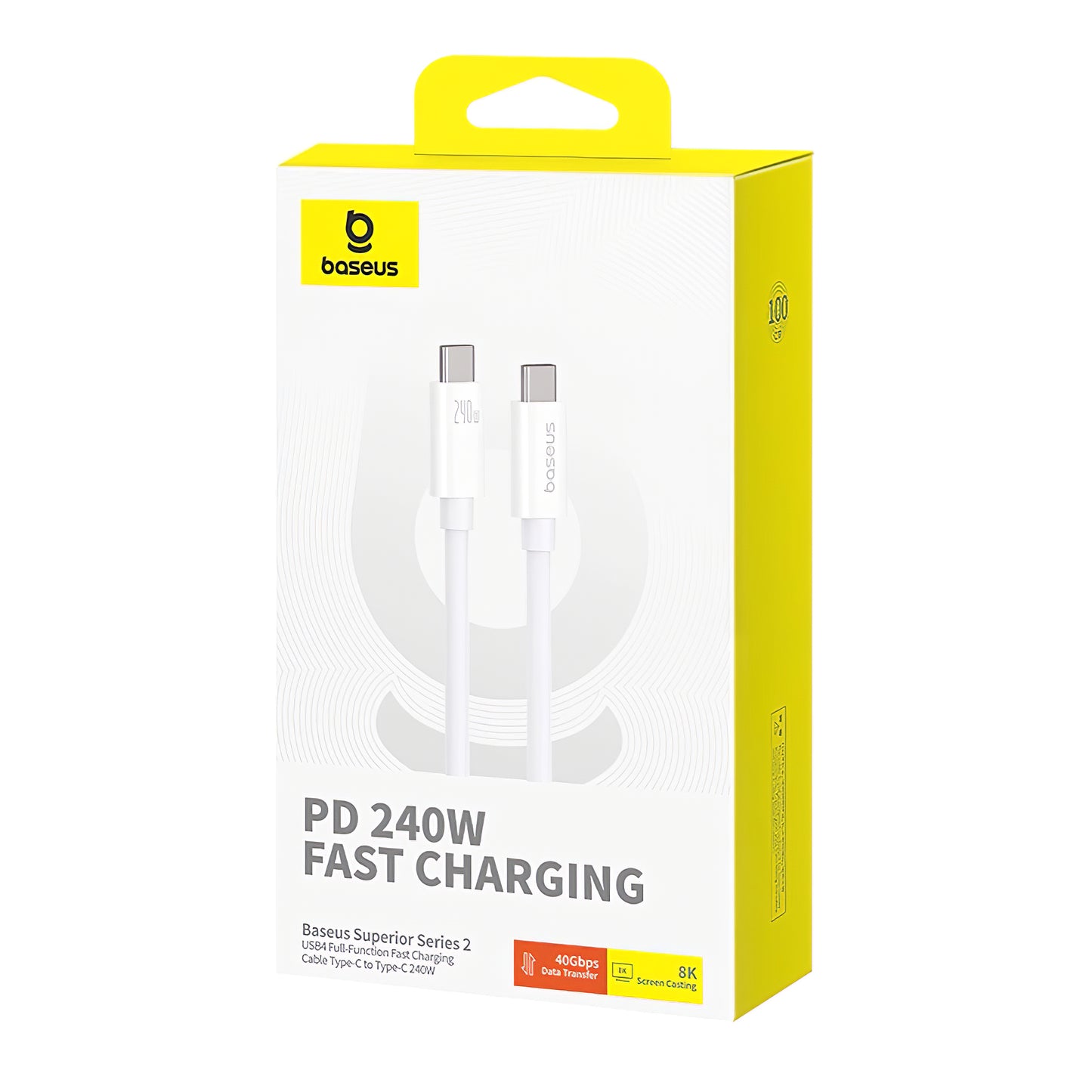 Câble de données et de charge USB-C - USB-C Baseus Superior Series 2, 240W, 1m, blanc P10365200211-02