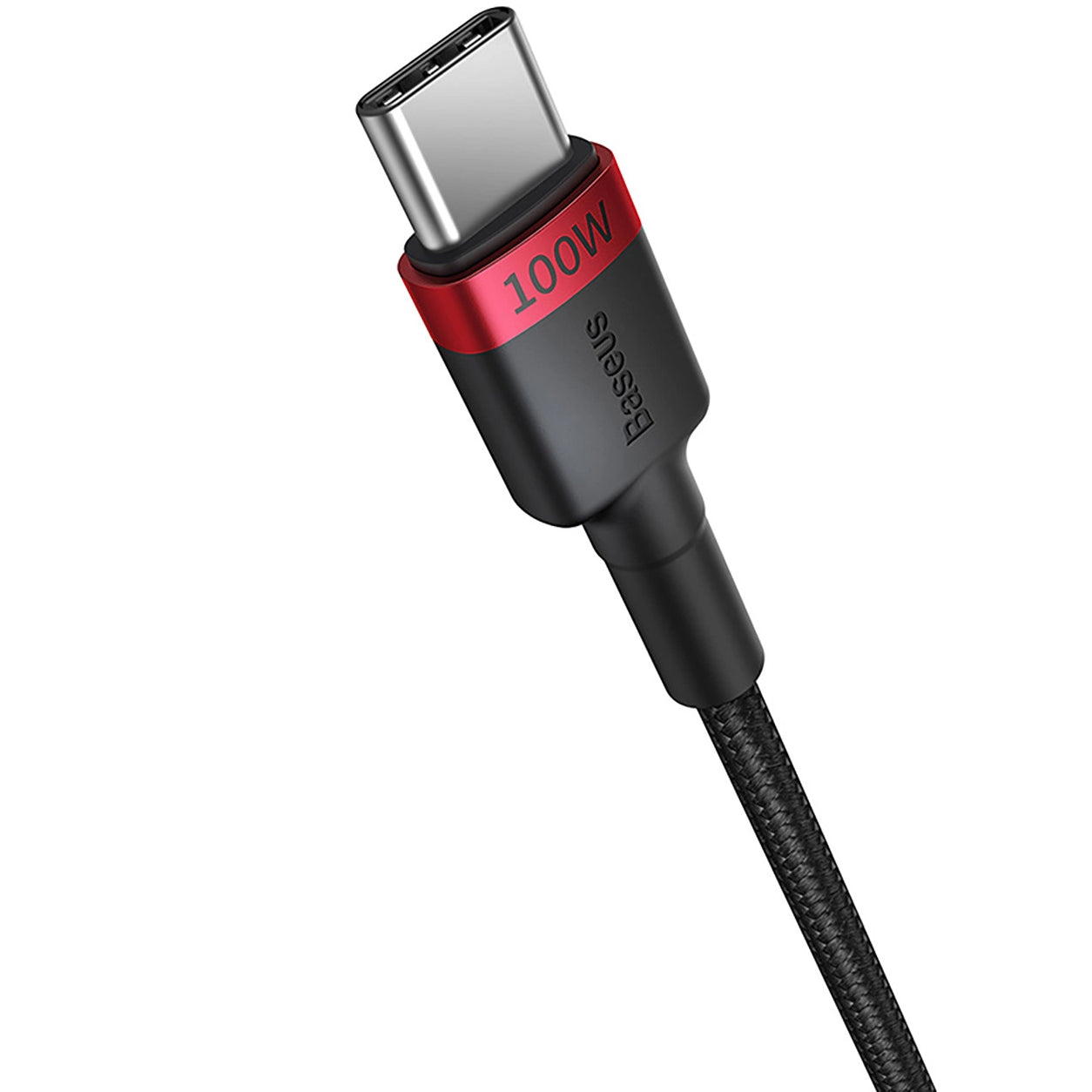 Câble de données et de charge USB-C - USB-C Baseus Cafule, 100W, 1m, Rouge, Lot de 2 pièces