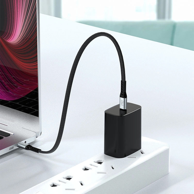 Câble de Données et de Charge USB-C - USB-C Dudao L10C, 100W, 0.23m, Noir