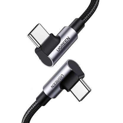 Câble de Données et de Charge USB-C - USB-C UGREEN US335 Angled, 100W, 2m, Noir