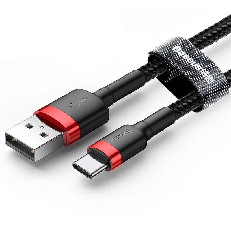 Câble de Données et de Charge USB-A - USB-C Baseus Cafule, 18W, 3m, Rouge CATKLF-U91