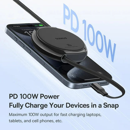 Câble de Données et de Charge USB-C - USB-C Baseus Pathfinder Rétractable, 100W, 1m, Noir P10368400111-00