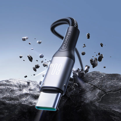 Câble de Données et de Charge USB-C - USB-C Joyroom S-A28 Flash, 60W, 2m, Noir