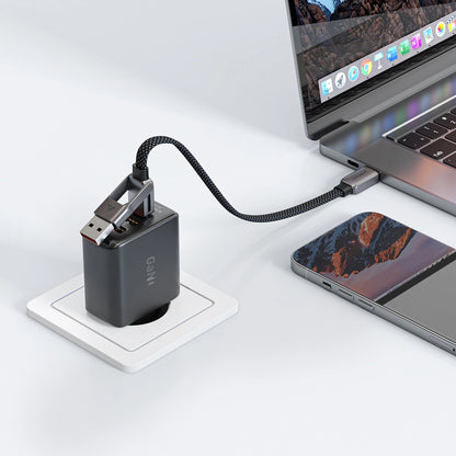 Câble de Données et de Charge USB-C - USB-A / USB-C Acefast C13-05, 60W, 0.2m, Noir