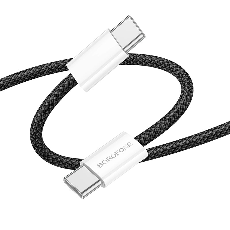 Câble de Données et de Charge USB-C - USB-C Borofone BX103 Original, 60W, 1m, Noir