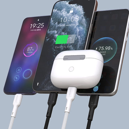 Câble de Données et de Charge USB-C - USB-C Dudao L9C, 65W, 1m, Blanc