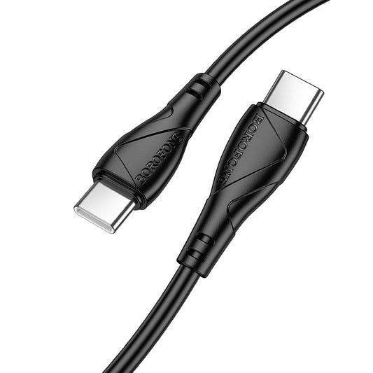 Câble de Données et de Charge USB-C - USB-C Borofone BX121 Energy, 60W, 1m, Noir