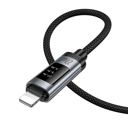 Câble de Données et de Charge USB-C - Lightning HOCO Display U148, 27W, 1.2m, Noir
