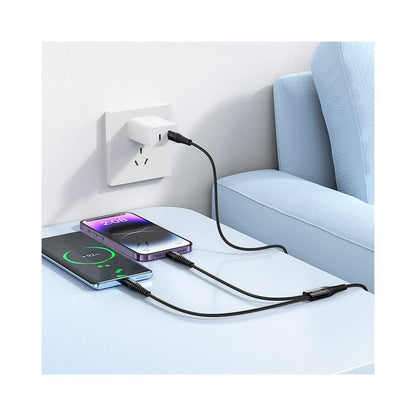 Câble de charge USB-C - Lightning / USB-C HOCO X123, 10W, 1m, Noir