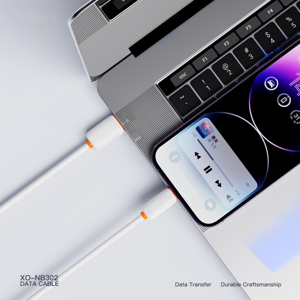 Câble de Données et de Charge USB-A - Lightning XO Design NB302, 18W, 1m, Blanc