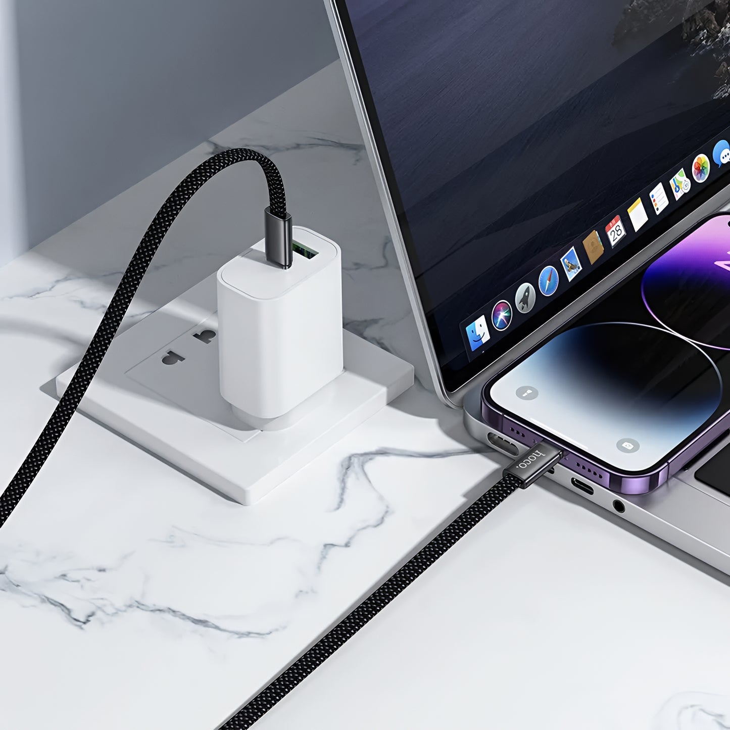 Câble de Données et de Charge USB-C - Lightning HOCO X125, 30W, 1m, Noir