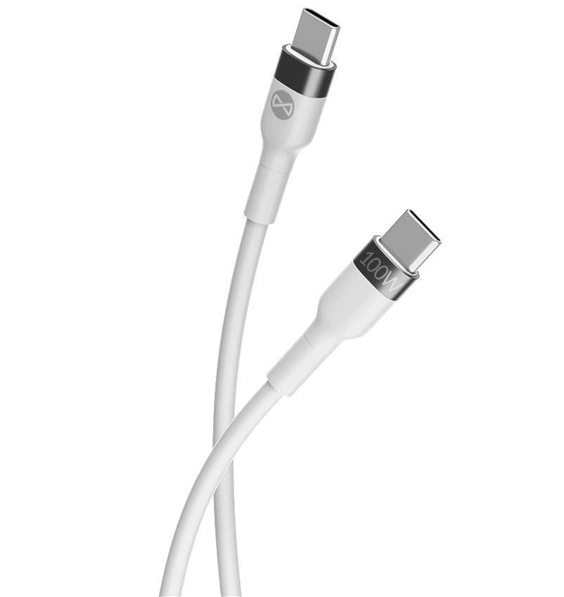 Câble de Données et de Charge USB-C - USB-C Forever Flexible, 100W, 2m, Blanc