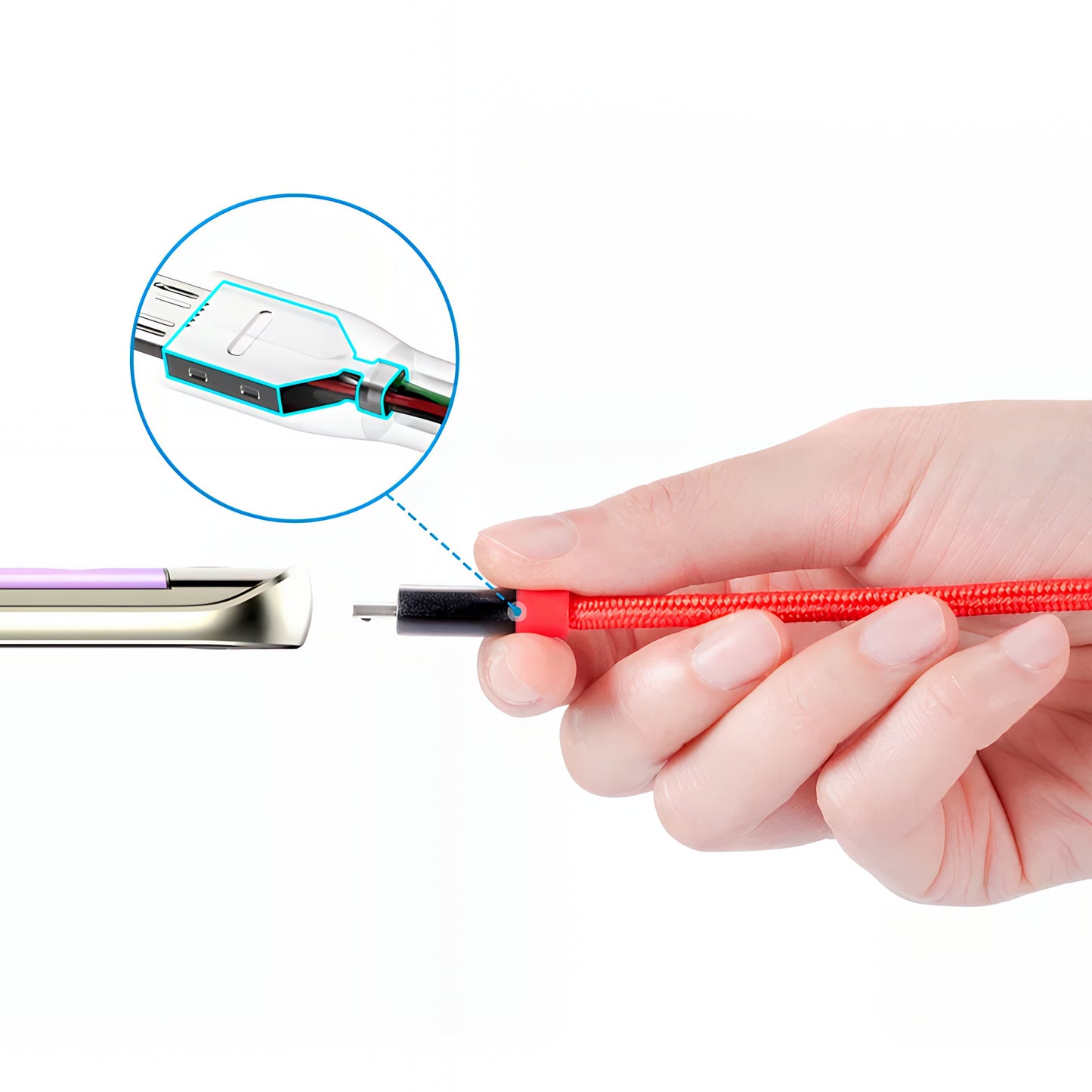 Câble de Données et de Charge USB-A - microUSB Anker PowerLine+, 18W, 0.91m, Rouge A8142G91