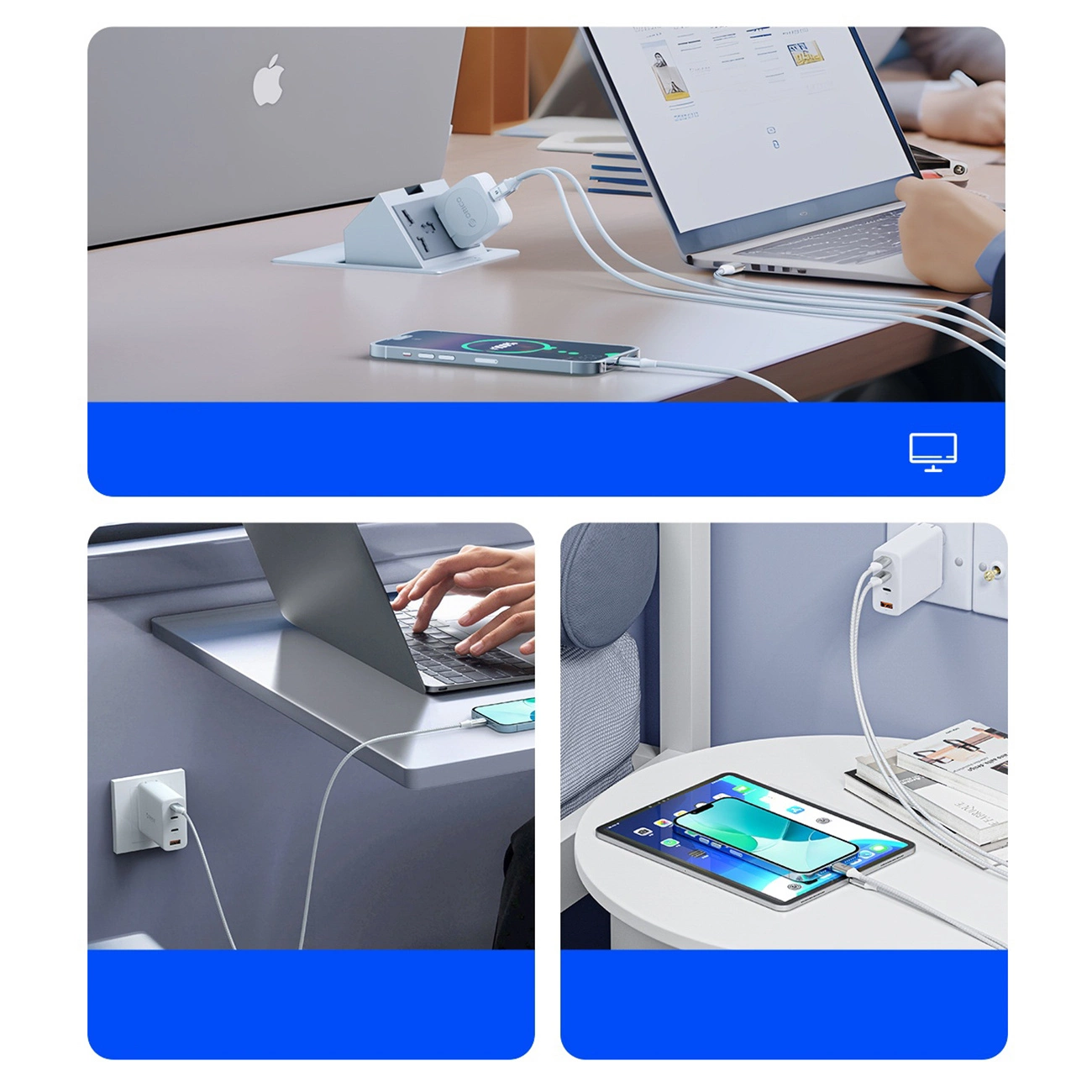 Câble de Données et de Charge USB-C - USB-C Orico CDX, 60W, 1m, Blanc