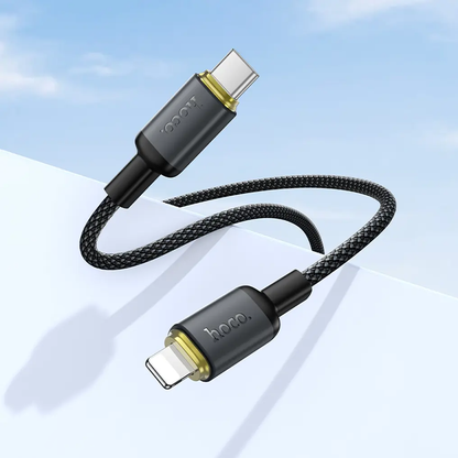 Câble de données et de charge USB-C - Lightning HOCO X128 Benefit, 30W, 1m, Noir