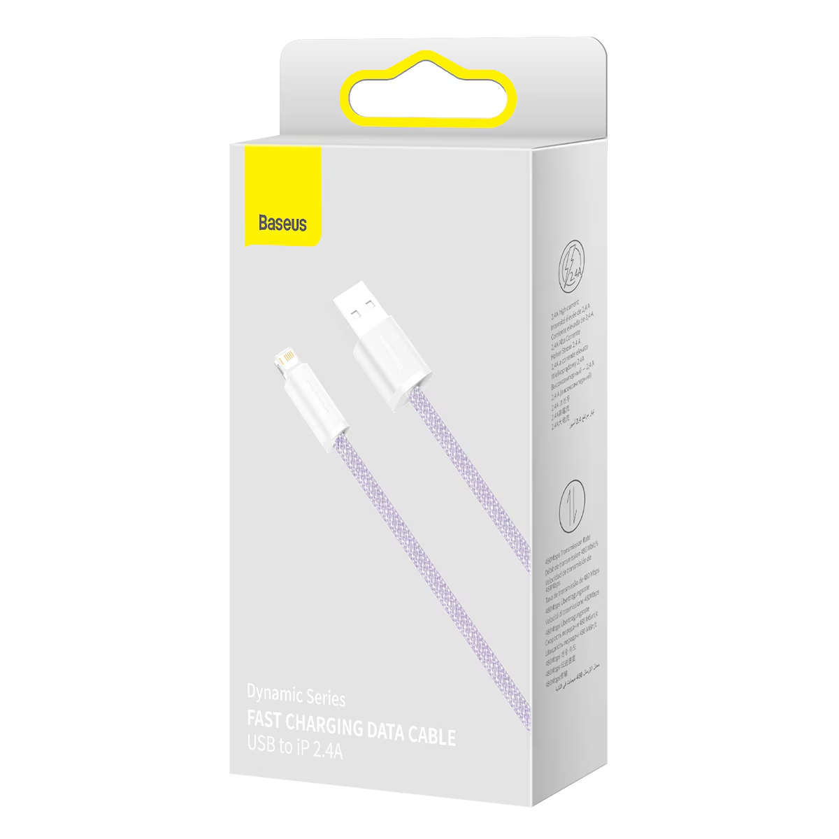 USB-A to Lightning Data and Charging Cable Baseus Dynamic Series, 18W, 2m, Purple CALD000505