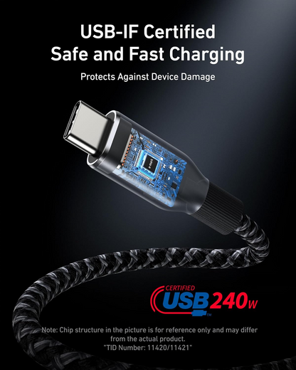 Câble de données et de charge USB-C - USB-C Anker Prime, 240 W, 0,9 m, noir A88E2011