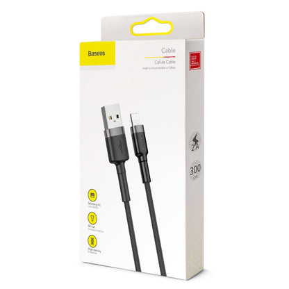 Câble de Données et de Charge USB-A - Lightning Baseus Cafule, 18W, 3m, Gris CALKLF-RG1