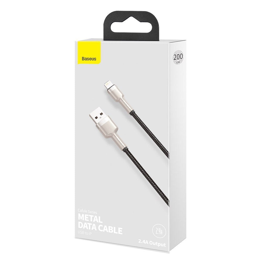 Câble de Données et de Charge USB-A - Lightning Baseus Cafule Metal Series, 18W, 2m, Noir CALJK-B01