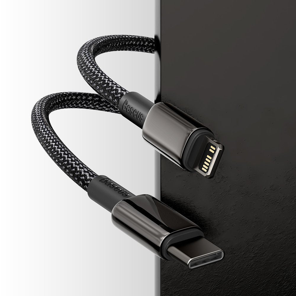 Câble de données et de charge USB-C - Lightning Baseus Tungsten Tungsten Gold, 20W, 1m, noir CATLWJ-01 CATLWJ-01