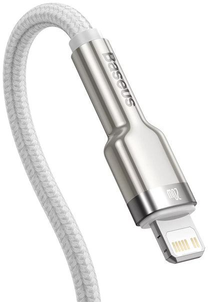 Câble de Données et de Charge USB-C - Lightning Baseus Cafule Metal Series, 20W, 2m, Blanc CATLJK-B02