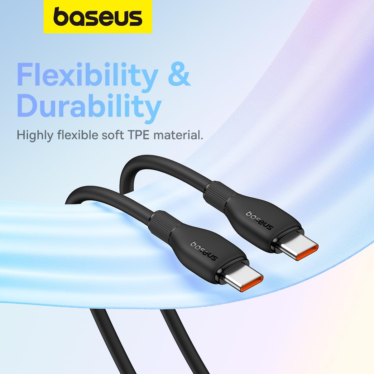 Câble de Données et de Charge USB-C - USB-C Baseus Pudding, 100W, 2m, Noir P10355702111-01
