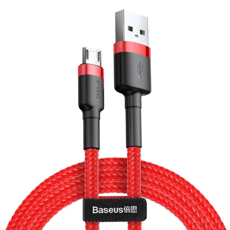 Câble de données et de chargement USB-A - microUSB Baseus Cafule, 18W, 1m, Rouge CAMKLF-B09