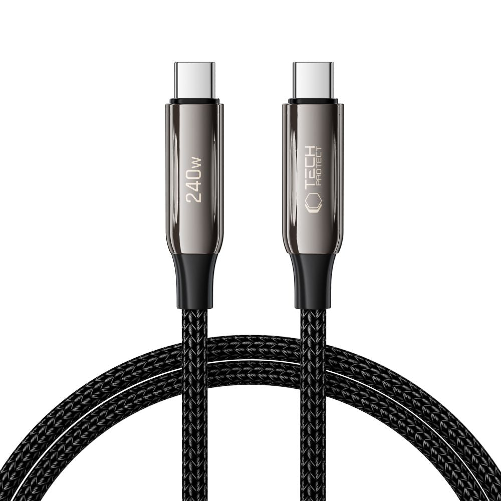 Câble de Données et de Charge USB-C - USB-C Tech-Protect UB10T Ultraboost, 240W, 1m, Noir