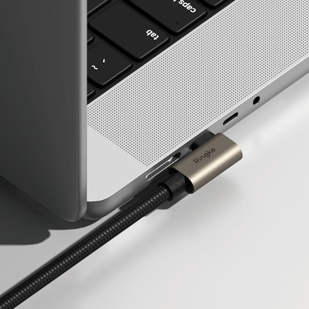 Câble de Données et de Charge USB-C - USB-C Ringke 2X2 Angled, 240W, 1m, Noir