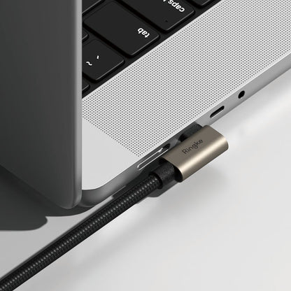 Câble de Données et de Charge USB-C - USB-C Ringke 2X2 Angled, 240W, 1m, Noir