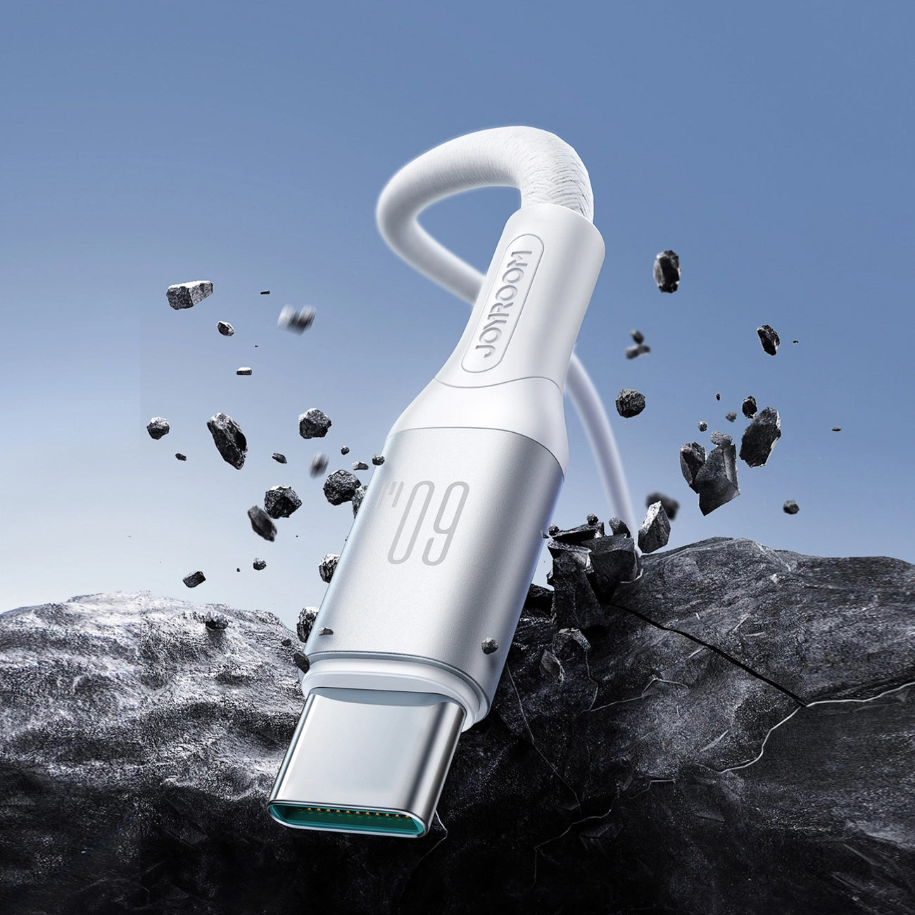 Câble de Données et de Charge USB-C - USB-C Joyroom S-A28 Flash, 60W, 1m, Blanc