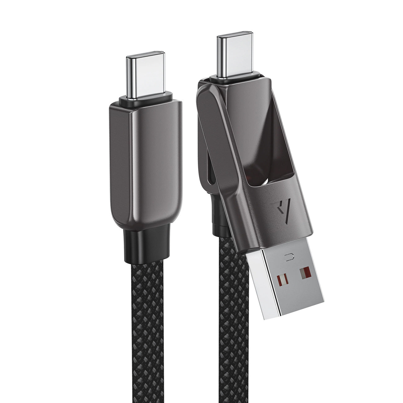 Câble de Données et de Charge USB-C - USB-A / USB-C Acefast C13-05, 60W, 0.2m, Noir