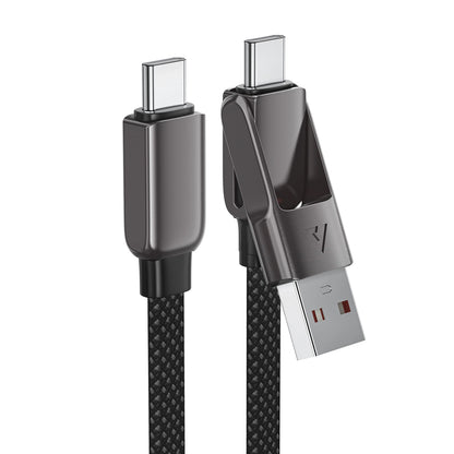 Câble de Données et de Charge USB-C - USB-A / USB-C Acefast C13-05, 60W, 0.2m, Noir