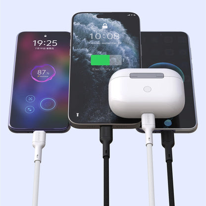 Câble de Données et de Charge USB-C - USB-C Dudao L9C, 65W, 1m, Blanc