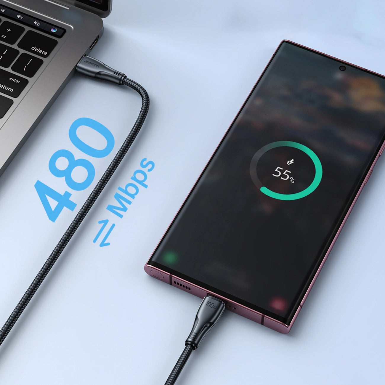 Câble de Données et de Charge USB-C - USB-C Joyroom S-A11, 60W, 0.25m, Noir