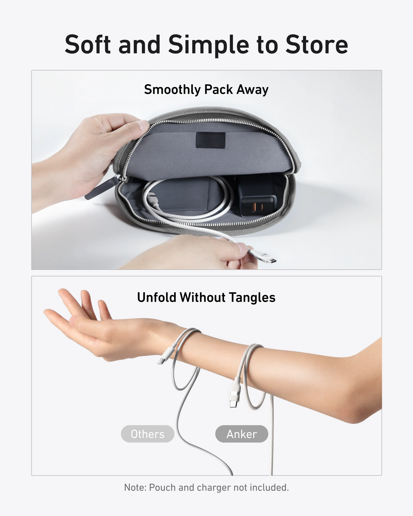 Câble de Données et de Charge USB-C - USB-C Anker, 240W, 1.8m, Blanc A82E2H22