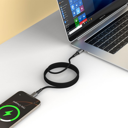 Câble de Données et de Charge USB-C - USB-C Tech-Protect Ultraboost DNA MagTwist, 100W, 1m, Gris