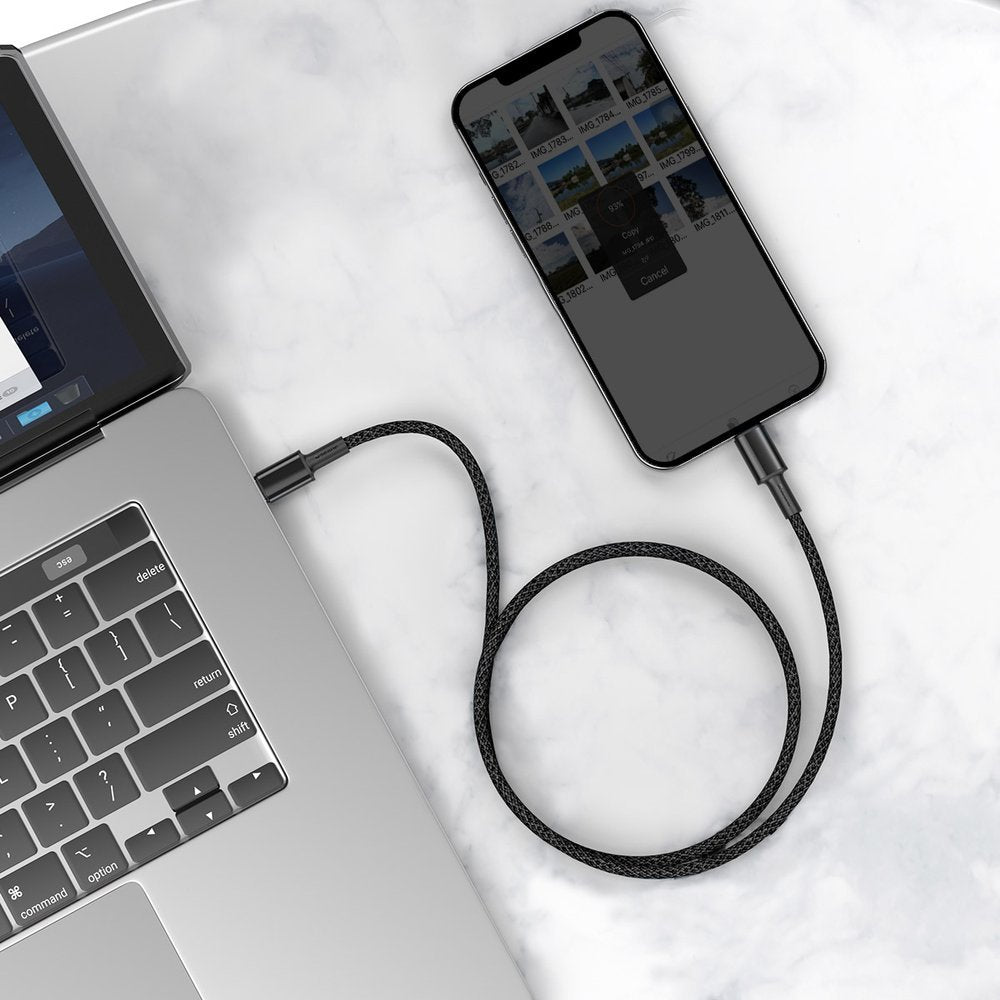 Baseus Câble de données et de charge USB-C - Lightning tressé à haute densité, 20W, 1m, noir CATLGD-01