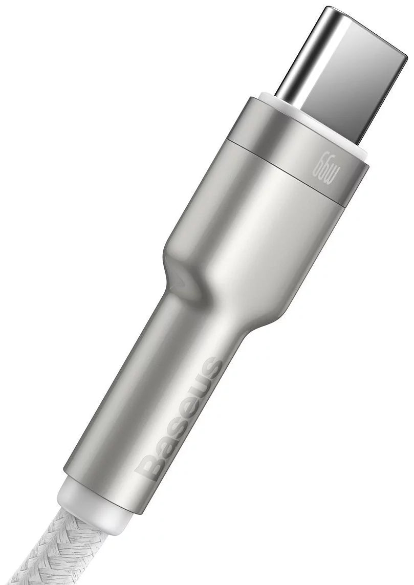 Câble de données et de charge USB-A - USB-C Baseus Cafule Metal Series, 66W, 1m, blanc CAKF000102