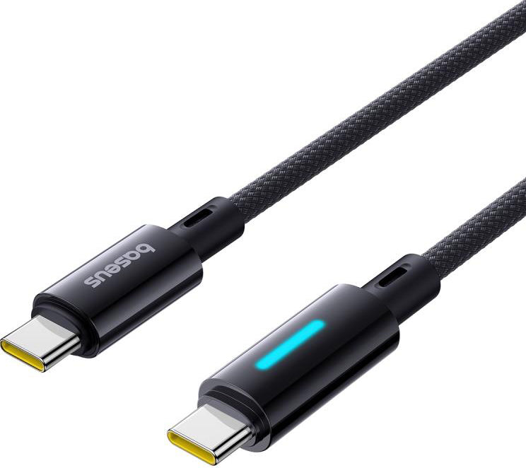 Câble de Données et de Charge USB-C - USB-C Baseus Lit Button Control, 100W, 2m, Noir P10379000121-01