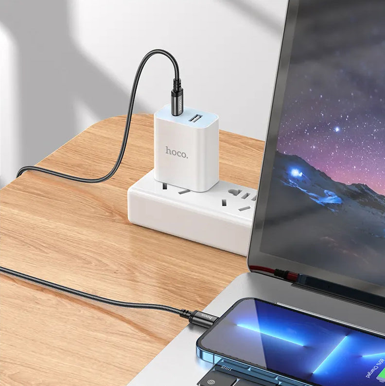 Câble de Données et de Charge USB-C - Lightning HOCO X89, 27W, 2m, Noir