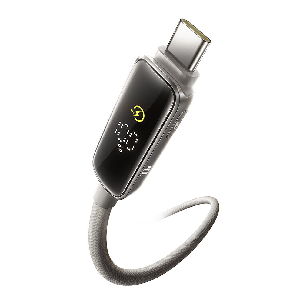 Câble de Données et de Charge USB-C - USB-C Baseus Vipow Display, 100W, 1m, Gris P10381802851-00