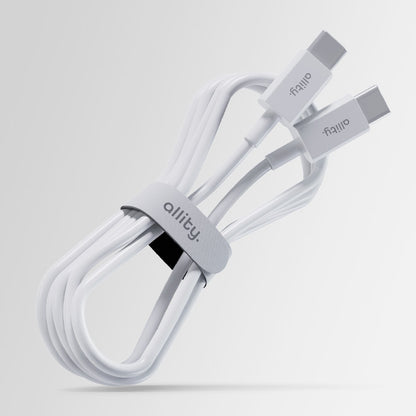 Câble de Données et de Charge USB-C - USB-C Allity. AUC-03, 100W, 1m, Blanc