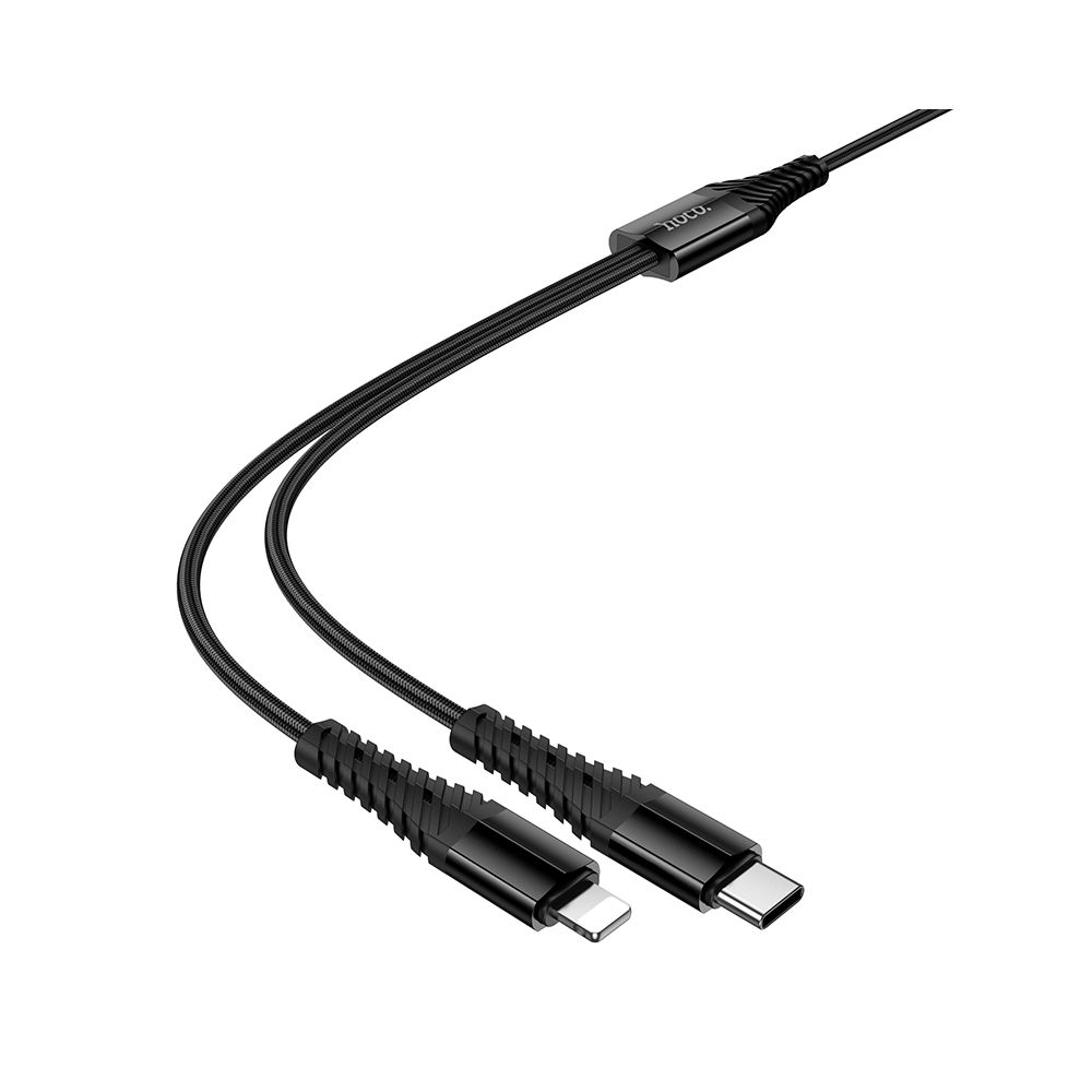 Câble de charge USB-C - Lightning / USB-C HOCO X123, 10W, 1m, Noir