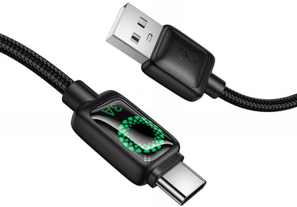 Câble de Données et de Charge USB-A - USB-C HOCO U146, 36W, 1.2m, Noir