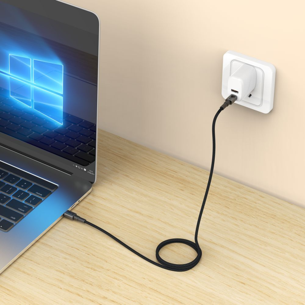 Câble de Données et de Charge USB-C - USB-C Tech-Protect Ultraboost DNA MagTwist, 100W, 1m, Gris