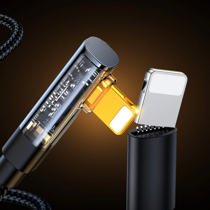 Câble de données et de charge USB-A - Lightning Joyroom S-UL012A6 Angled, 18W, 1,2m, Noir